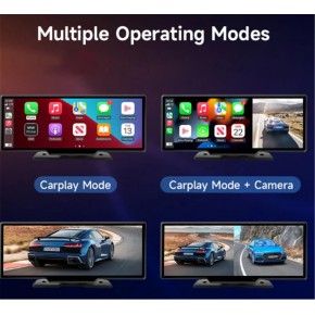 Ottocast 10" Taşınabilir Apple CarPlay & Android Auto, Ön & Arka Kameralı Araç Multimedya