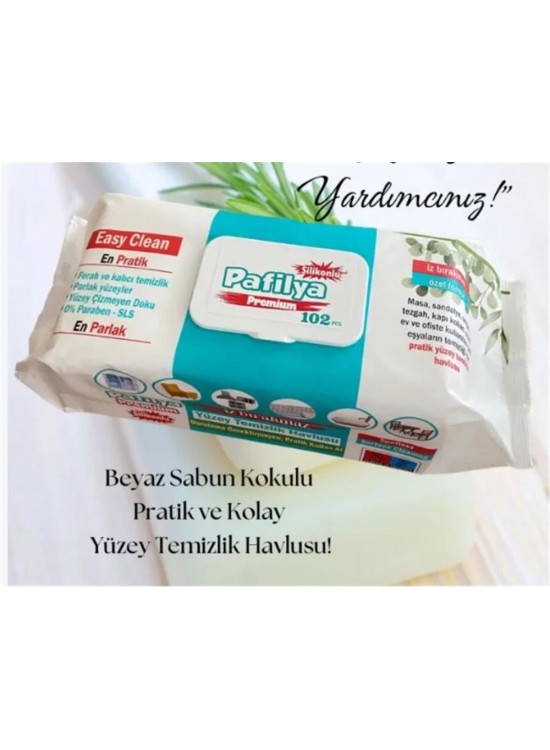 Pafilya Beyaz Sabun Yüzey Temizlik Havlusu 102 li Easy Clean Karbonat & Sirkeli (İz Bırakmaz) Pafilya Beyaz Sabun Yüzey Temizlik Havlusu 102 li Easy Clean Karbonat & Sirkeli (İz Bırakmaz)