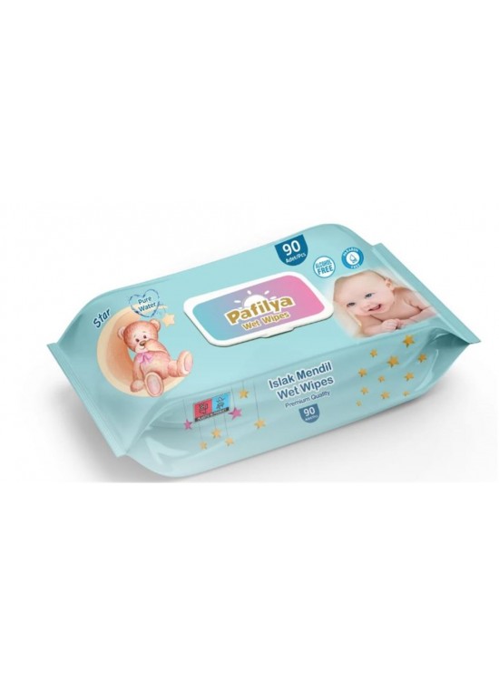 Pafilya Star Bebek Islak Havlu 90 lı  (Alcohol Free- Paraben Free) Premium Quality Wet Wipes
