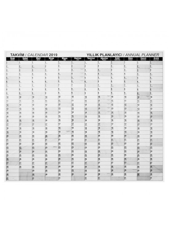 Panda Takvim Planlayıcı 120x100 CM Panda Takvim Planlayıcı 120x100 CM