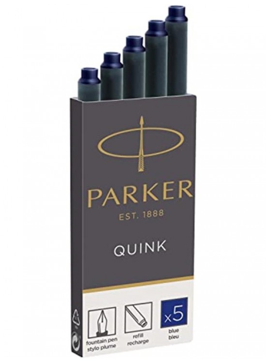 Parker Dolma Kalem Kartuşu Quink 5 Li Yıkanabilir Mavi Parker Dolma Kalem Kartuşu Quink 5 Li Yıkanabilir Mavi
