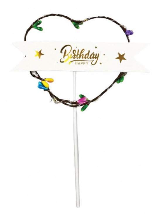 Pasta Süsü Çubuklu Cipsolu Işıklı Pasta Süsü Çubuklu Cipsolu Işıklı