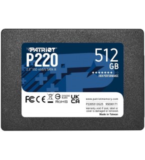 Patriot 512GB P220 550-500MB 2.5 Sata3 P220S512G25 Ssd Disk