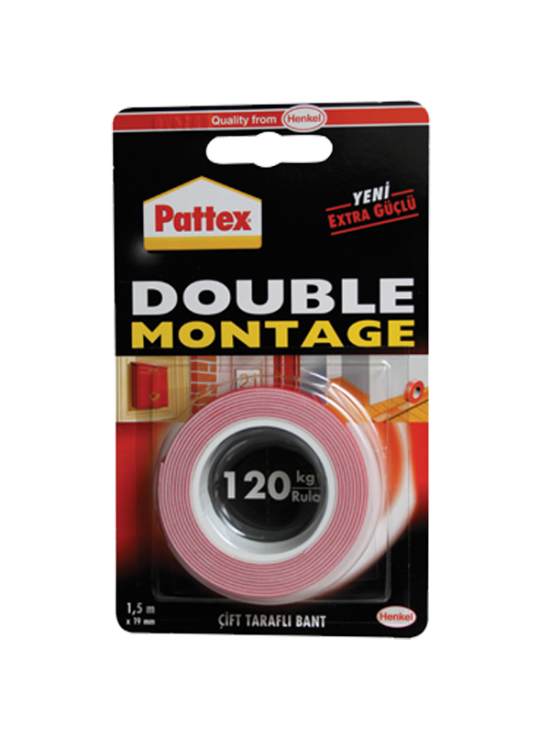 Pattex Montage Bandı 1.5x19 MM Double 120 KG Lık 1483609 Pattex Montage Bandı 1.5x19 MM Double 120 KG Lık 1483609