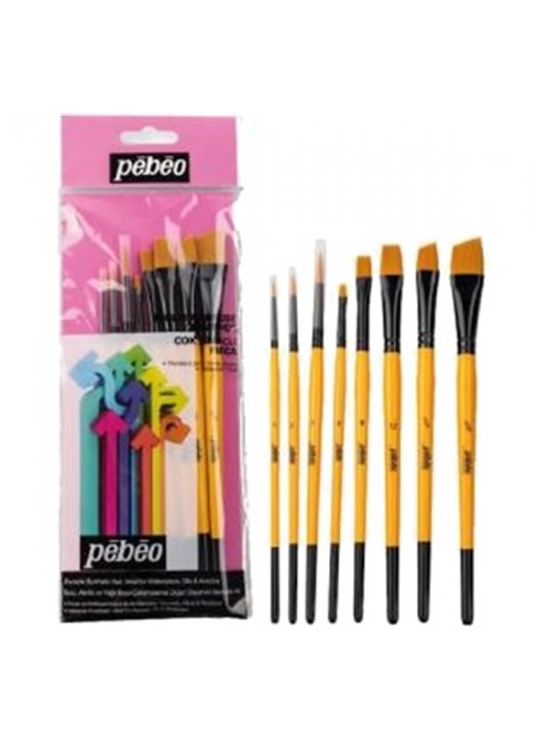 Pebeo Fırça Seti Angular-Kesik Uç-Suluboya 8 Li SET-6