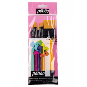 Pebeo Fırça Seti Düz Kesik Kısa Saplı No:0-2-4-10-12-18 6 LI SET-3