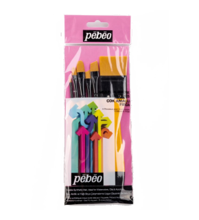 Pebeo Fırça Seti Düz Kesik Kısa Saplı No:0-2-4-10-12-18 6 LI SET-3