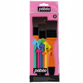 Pebeo Fırça Seti Zemin Fırçası Sentetik Kıl 3 Lü