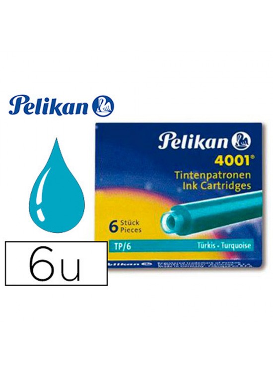 Pelikan Dolma Kalem Kartuşu Küçük Turkuvaz 6 LI 4001 (1 Adet)
