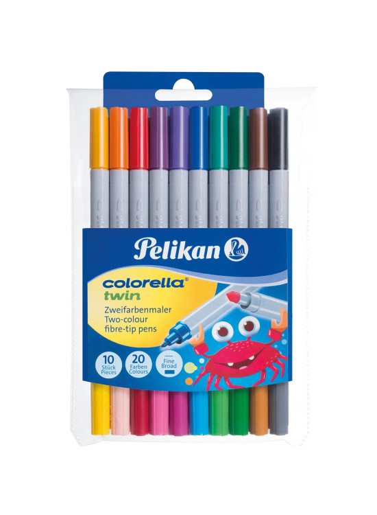 Pelikan Keçeli Kalem Colorella 2 Li Uç 20 Renk 10 Lu 949 511