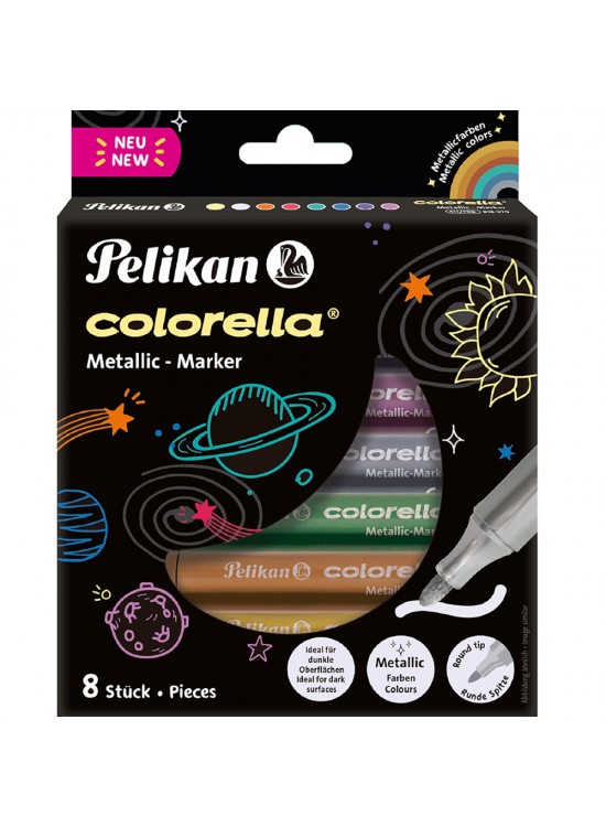 Pelikan Keçeli Kalem Colorella Metalik 8 Li Kutu 411