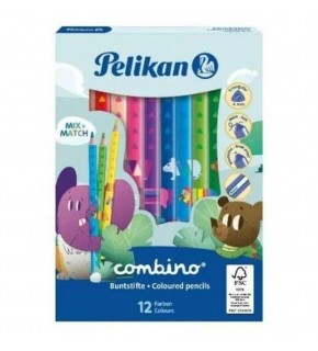 Pelikan Kuru Boya Kalemi Combino Jumbo Üçgen 12 Li