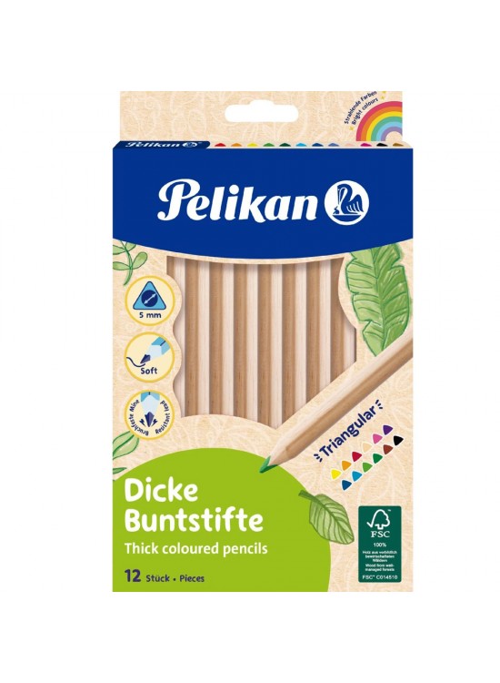 Pelikan Kuru Boya Kalemi Jumbo Ahşap Gövdeli 12 Li Pelikan Kuru Boya Kalemi Jumbo Ahşap Gövdeli 12 Li