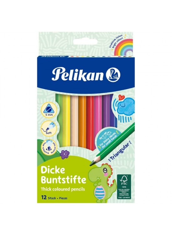 Pelikan Kuru Boya Kalemi Jumbo Üçgen 12 Li 724039 Pelikan Kuru Boya Kalemi Jumbo Üçgen 12 Li 724039