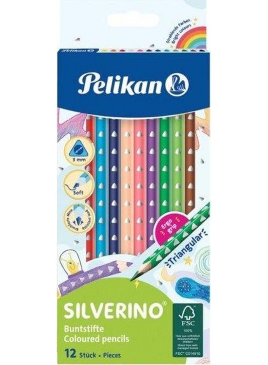 Pelikan Kuru Kuru Boya Silverino Üçgen 12 Li Pelikan Kuru Kuru Boya Silverino Üçgen 12 Li