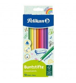 Pelikan Üçgen Kuru Boya Kalemi 12 Li 700115