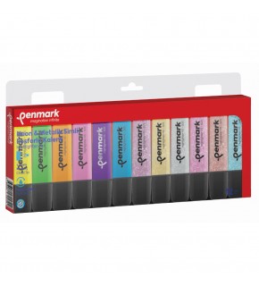 Penmark Fosforlu Kalem 12 Li Karışık Renk 6 Neon+ 6 Simli