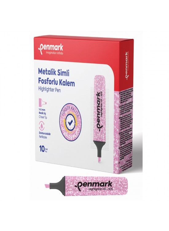 Penmark Fosforlu Kalem Metalik Simli Turkuaz HS-505 15 (1 Adet) Penmark Fosforlu Kalem Metalik Simli Turkuaz HS-505 15 (1 Adet)