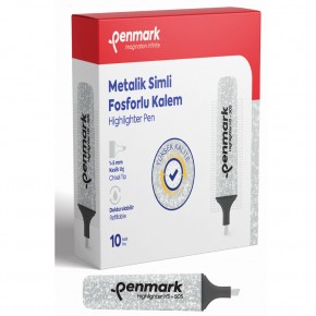 Penmark Fosforlu Kalem Metalik Simli Gümüş (1 Adet)