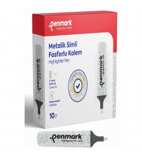 Penmark Fosforlu Kalem Metalik Simli Gümüş (1 Adet)