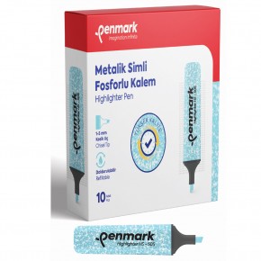 Penmark Fosforlu Kalem Metalik Simli Mavi HS-505 16 (1 Adet)