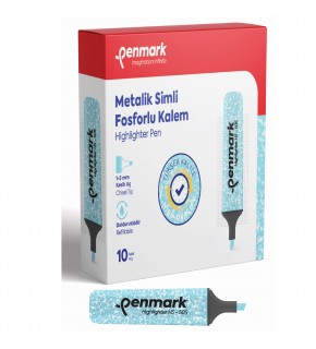 Penmark Fosforlu Kalem Metalik Simli Mavi HS-505 16 (1 Adet)