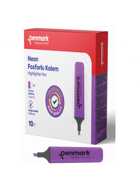 Penmark Fosforlu Kalem Neon Lila HS-505 05 (1 Adet)