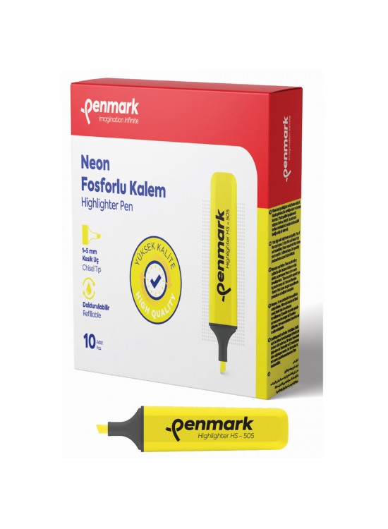 Penmark Fosforlu Kalem Neon Sarı HS-505 01 (1 Adet)
