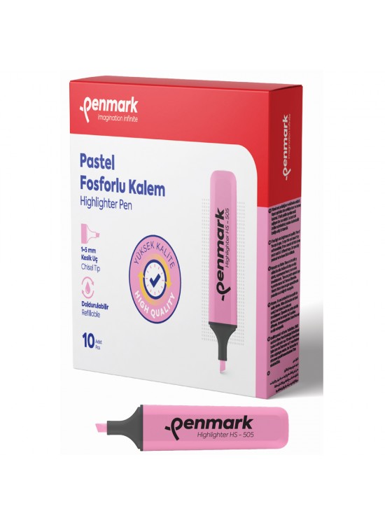 Penmark Fosforlu Kalem Pastel Gülsuyu HS-505 10 (1 Adet)