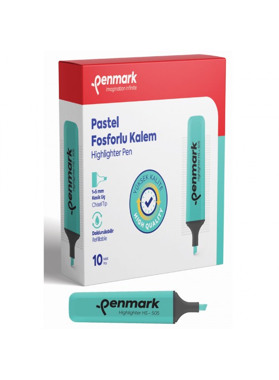 Penmark Fosforlu Kalem Pastel Nane Şekeri HS-505 08 (1 Adet)