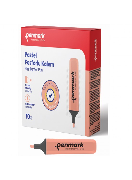Penmark Fosforlu Kalem Pastel Yavruağzı HS-505 09 (1 Adet)