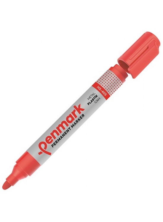 Penmark Markör Permanent Yuvarlak Uç Kırmızı HS-405 (1 Adet)