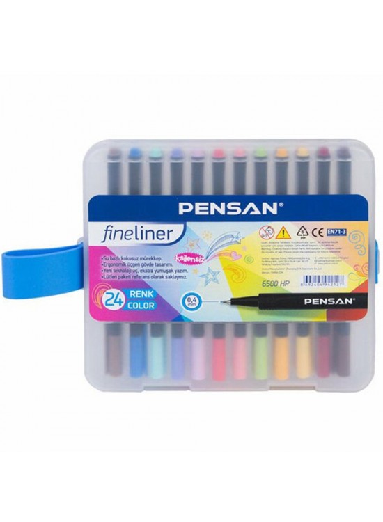 Pensan Fineliner Keçe Uç Kalem 24 Lü Pvc Kutu 6500 HP