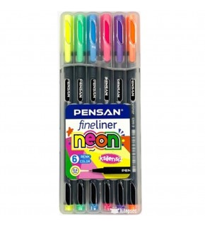 Pensan Fineliner 6 Lı Neon Pvc Kutu 6300