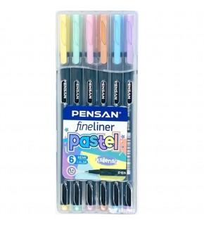 Pensan Fineliner 6 Lı Pastel Pvc Kutu 6200
