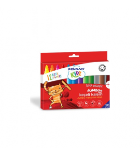 Pensan Keçeli Boya Kalemi Kidz Jumbo Yıkanabilir 12 Renk 99040