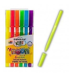 Pensan Keçeli Kalem 6 Renk Neon Kesik Uç 99095