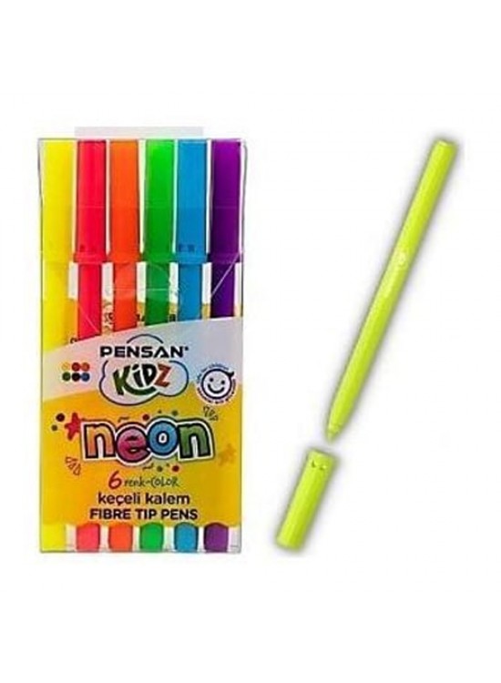 Pensan Keçeli Kalem 6 Renk Neon Kesik Uç 99095