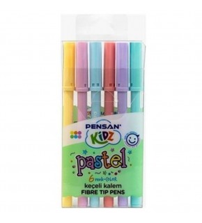 Pensan Keçeli Kalem 6 Renk Pastel Kesik Uç 99096