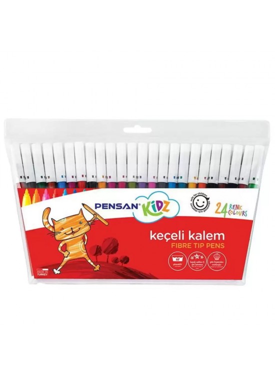 Pensan Kidz Keçeli Kalem 24 Renk İnce Uçlu 5000 Pensan Kidz Keçeli Kalem 24 Renk İnce Uçlu 5000