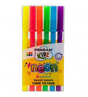 Pensan Kidz Keçeli Kalem 6 Renk Neon 24 Paket