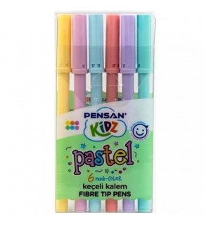 Pensan Kidz Keçeli Kalem 6 Renk Pastel 24 LÜ