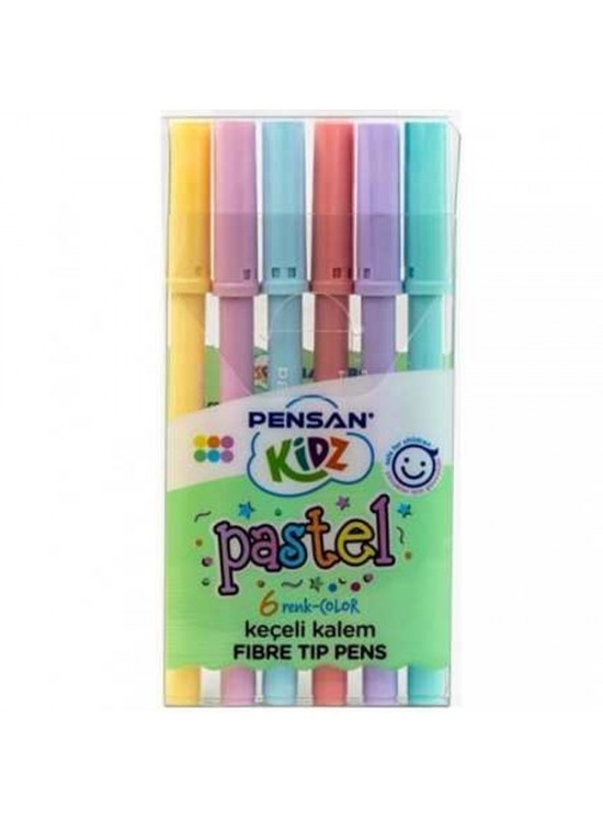 Pensan Kidz Keçeli Kalem 6 Renk Pastel 24 LÜ