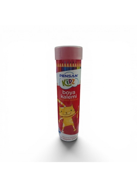 Pensan Kidz Kuruboya Tüplü 24 Renk Tam Boya Kalemi Pe98052tüp24