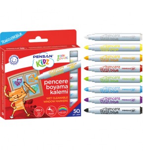 Pensan Markör Kidz Temizlenebilir 8 Renk Pencere 99925