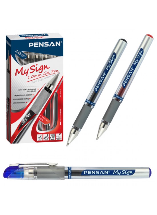 Pensan Roller Kalem My-Sign Jel Bilye Uçlu İmza Kalemi 1.0 MM Mavi 6030 (1 Adet)