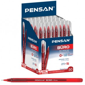 Pensan Tükenmez Kalem Büro 1.0 MM Kırmızı 2270 (1 Adet)