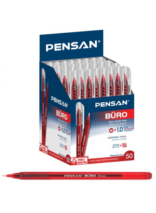 Pensan Tükenmez Kalem Büro 1.0 MM Kırmızı 2270 (1 Adet)