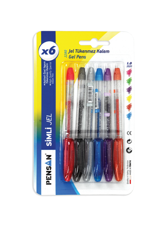 Pensan Tükenmez Kalem Jel Simli 1.0 MM Eflatun 2280 (1 Adet)