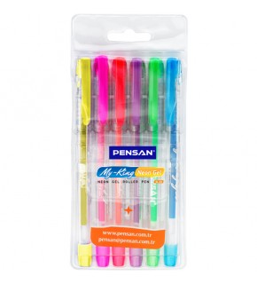 Pensan Tükenmez Kalem My-King Jel 6 Neon Renk